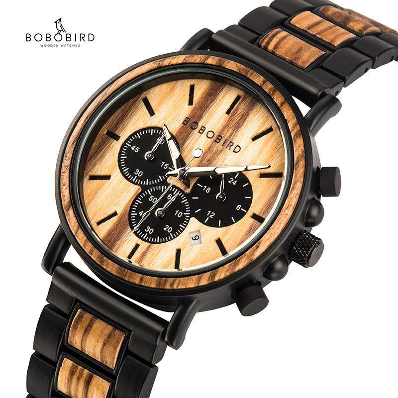 Chronograph luxury wooden watch - Christmas Santa
