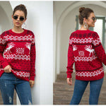Knitted snowflake sweater | Christmas sweater - Christmas Santa