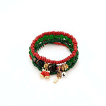 Natural Stone Crystal Christmas Bracelet - Christmas Santa