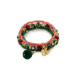 Natural Stone Crystal Christmas Bracelet - Christmas Santa