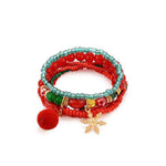 Natural Stone Crystal Christmas Bracelet - Christmas Santa