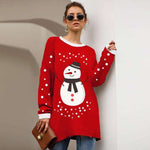 Knitted long sweater | Christmas sweater - Christmas Santa