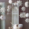 6 Pcs/Set Cardboard 3D Hollow Snowflake Hanging Ornaments - Christmas Santa